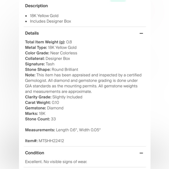 NIB Maria Tash Diamond Eternity Hoop Earring - Picture 10 of 10